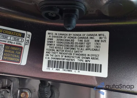 2015 Honda Cr-V Ex z USA, uszkodzony, nr VIN 2HKRM4H58FH687825